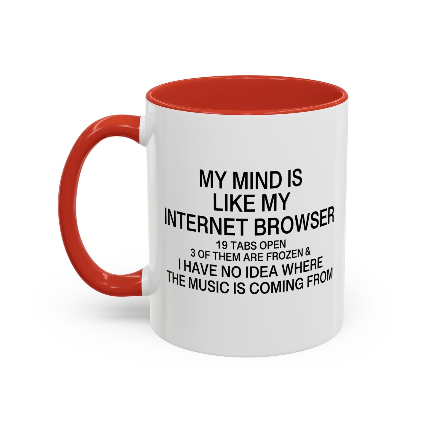 MY MIND IS LIKE MY INTERNET BROWSER Accent BiColor Funny Sarcastic Mug