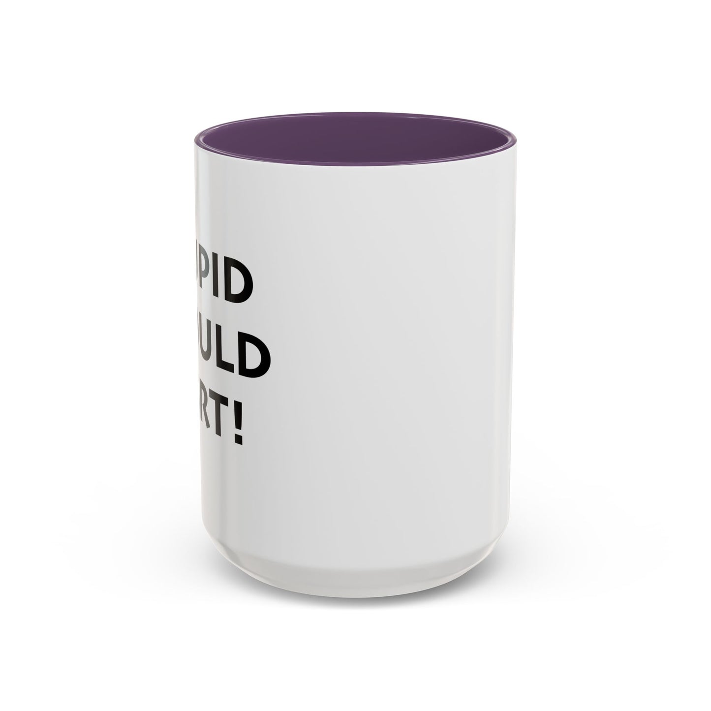 STUPID SHOULD HURT Accent BiColor Funny Sarcastic Mug