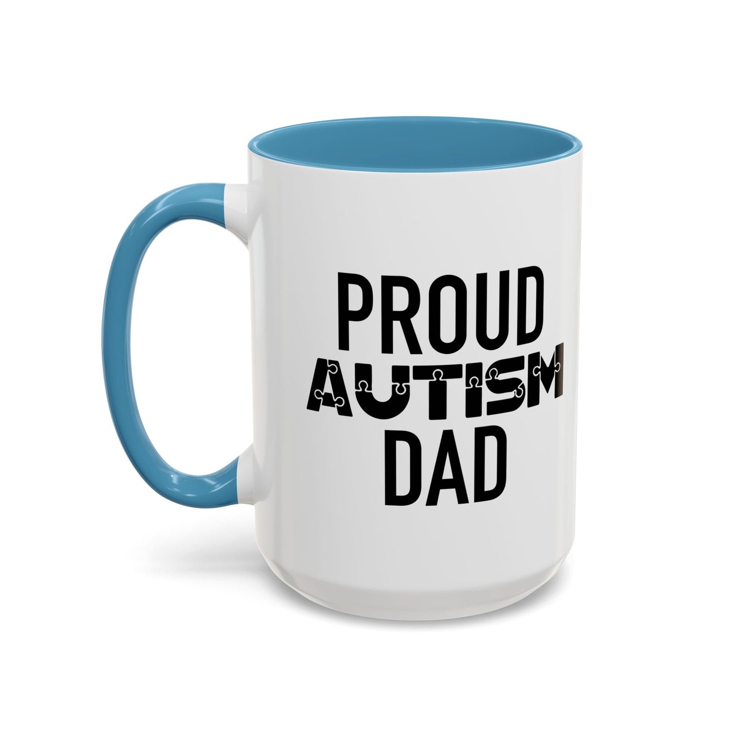 PROUD AUTISM DAD Accent BiColor Mug