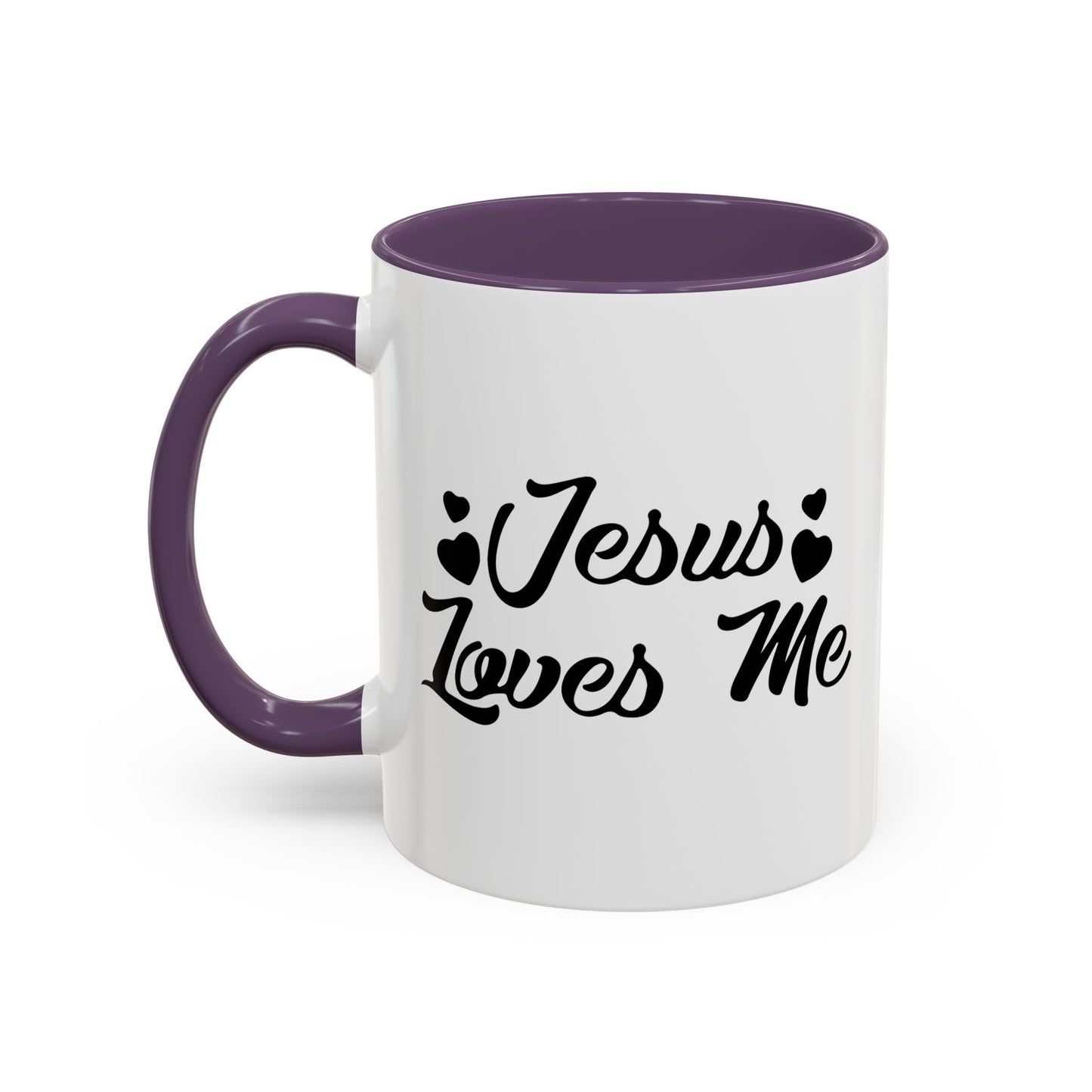 JESUS LOVES ME Accent BiColor Mug