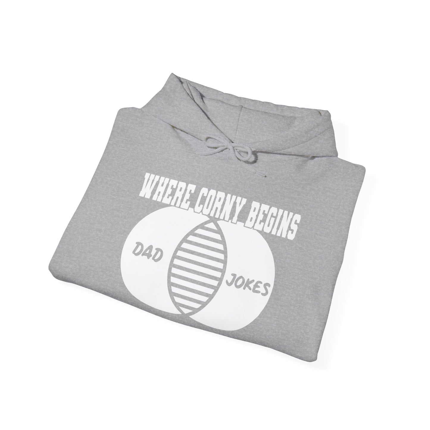 WHERE CORNY BEGINS - Premium Unisex Funny Sarcastic Black Hoodie Sweatshirt