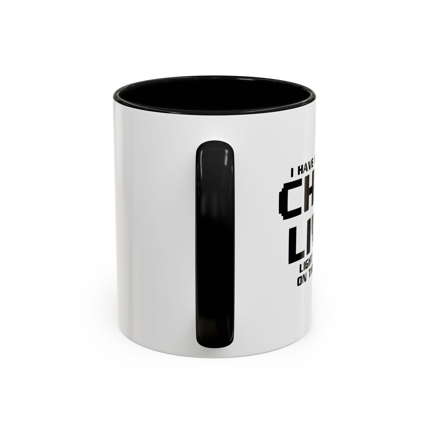 CHECK LIVER LIGHT MAY COME ON THIIS WEEKEND Accent BiColor Funny Sarcastic Mug