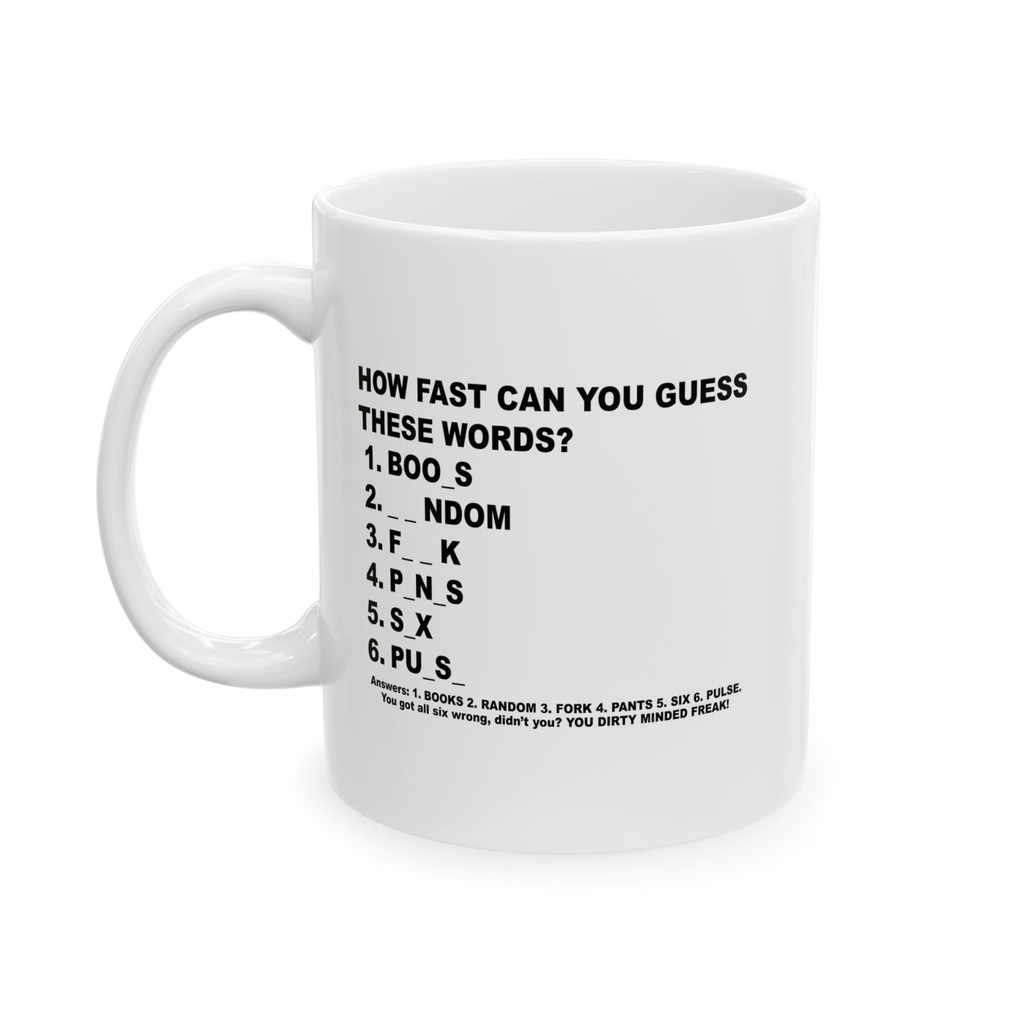 GUESS THESE WORDS FUNNY SARCASTIC MUG