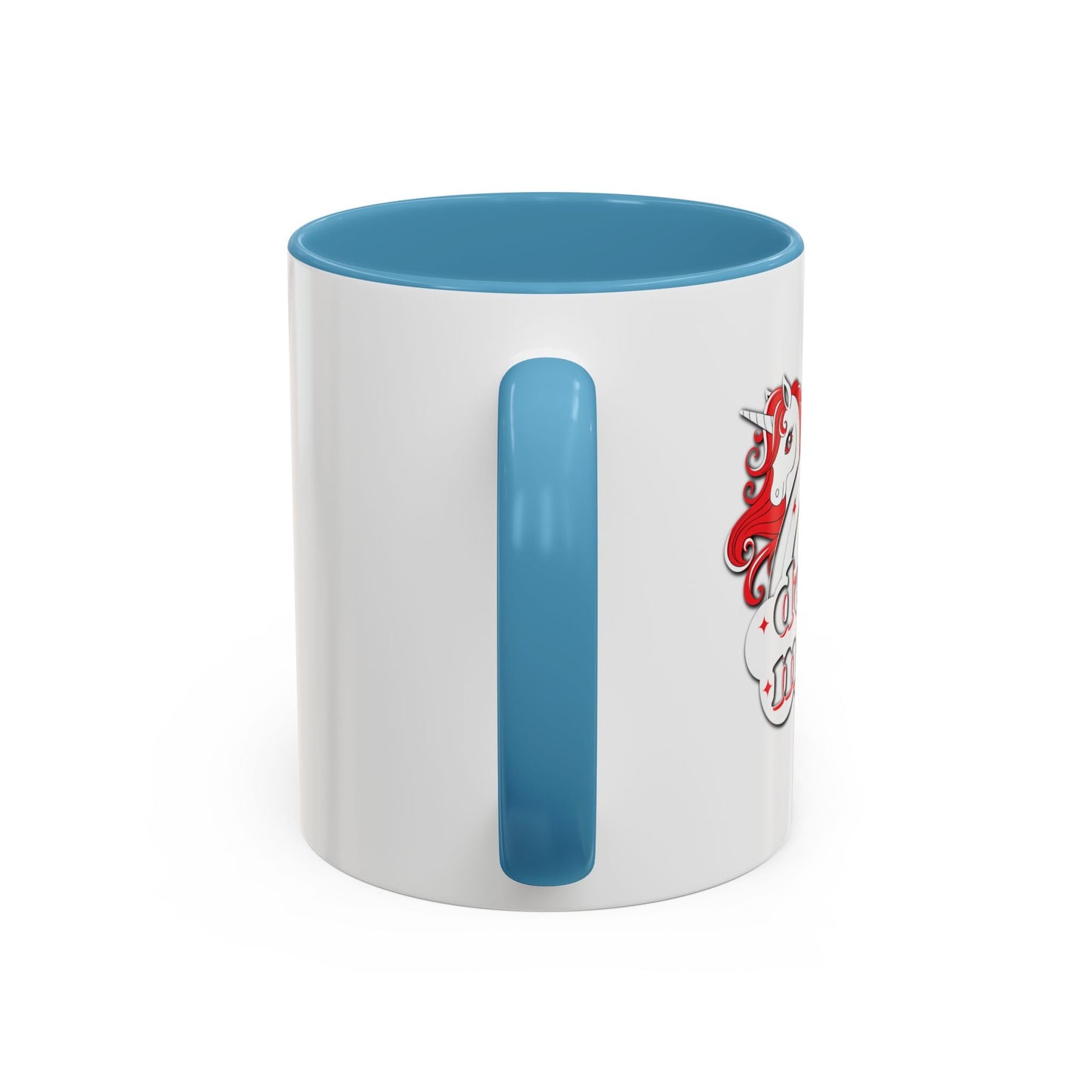 DEATH METAL UNICORN Accent BiColor Funny Sarcastic Mug