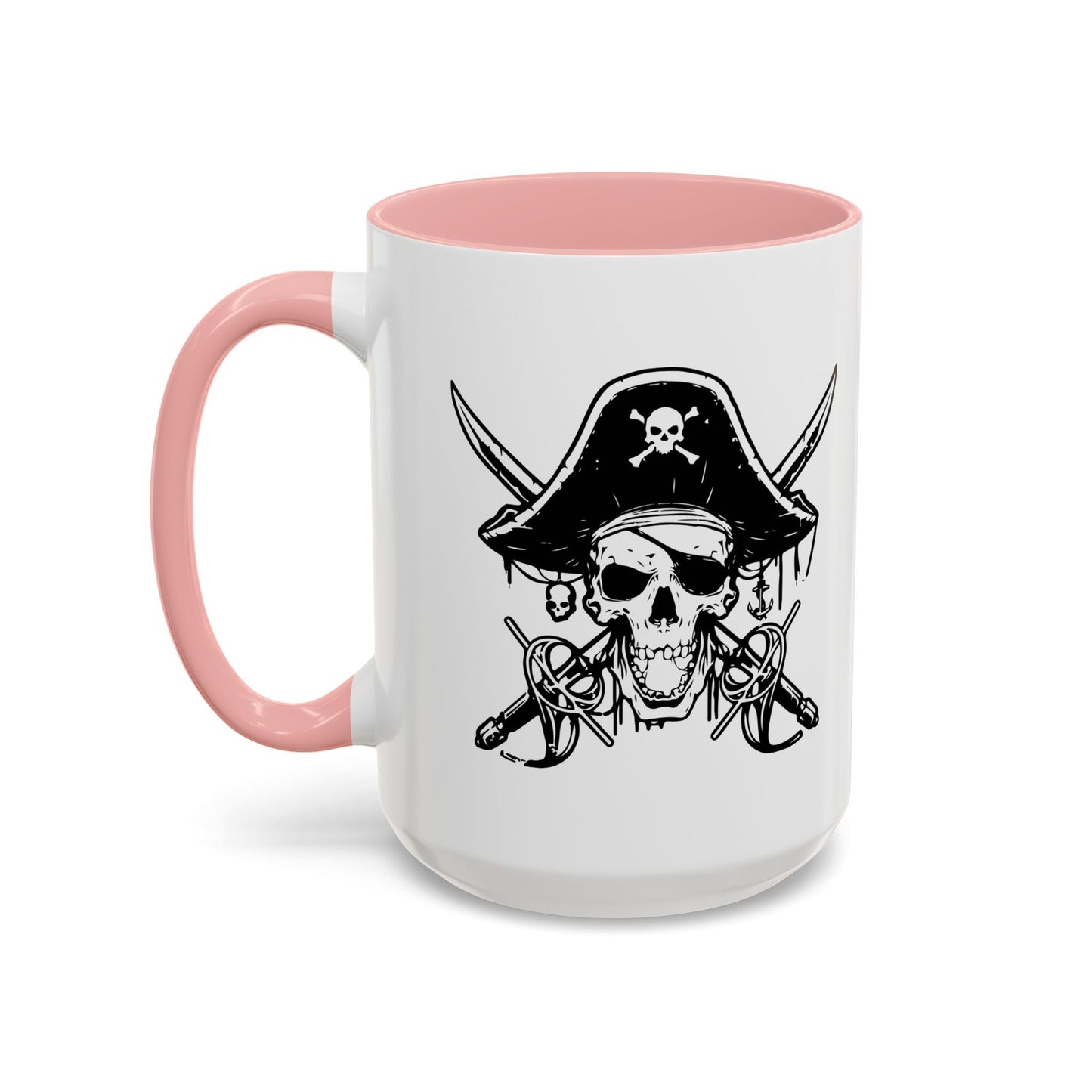 PIRATE SKULL HAT SWORD BONES Accent BiColor Funny Sarcastic Mug