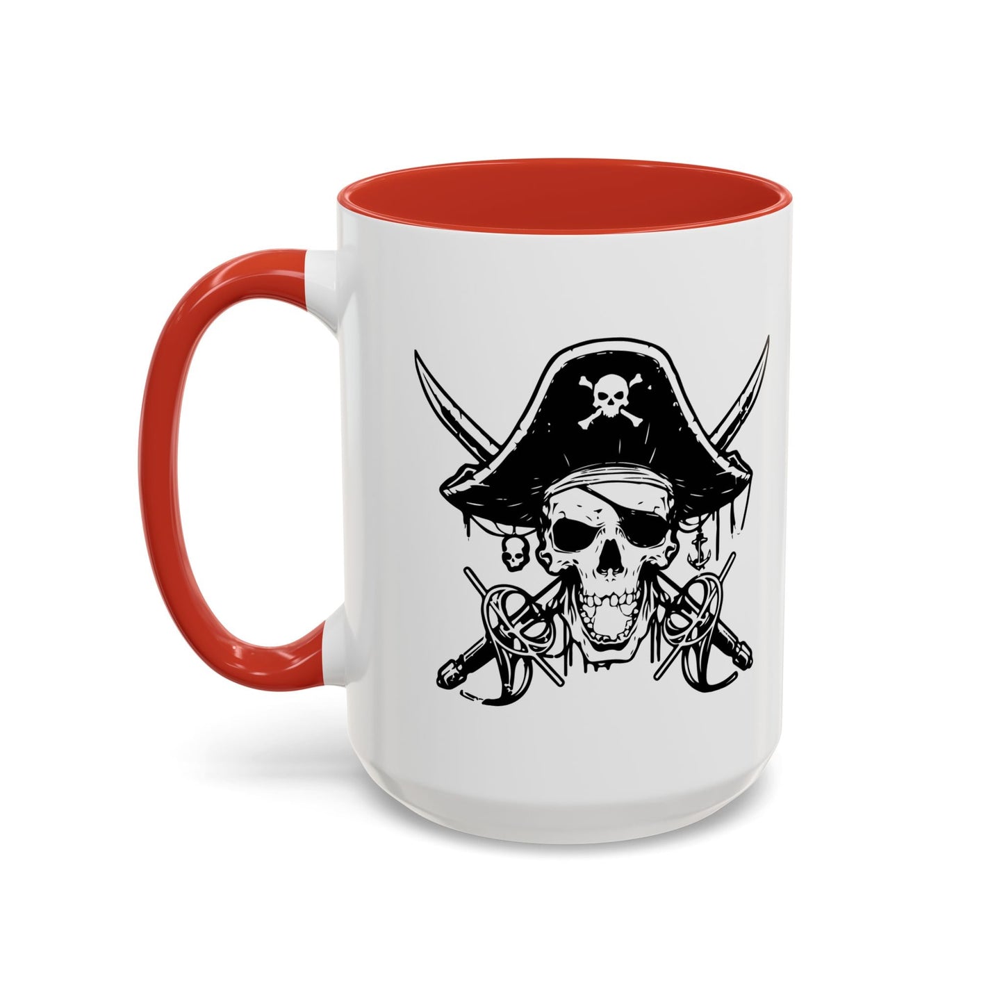 PIRATE SKULL HAT SWORD BONES Accent BiColor Funny Sarcastic Mug