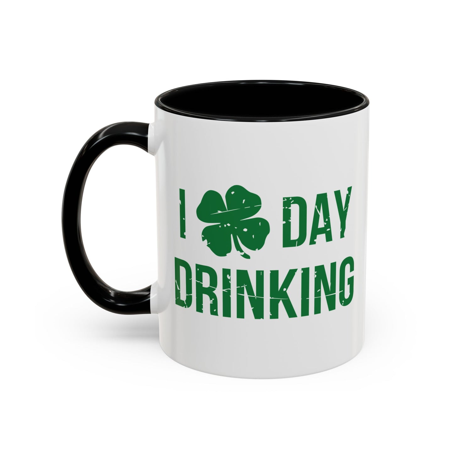 I HEART DAY DRINKING Accent BiColor Funny Sarcastic Mug