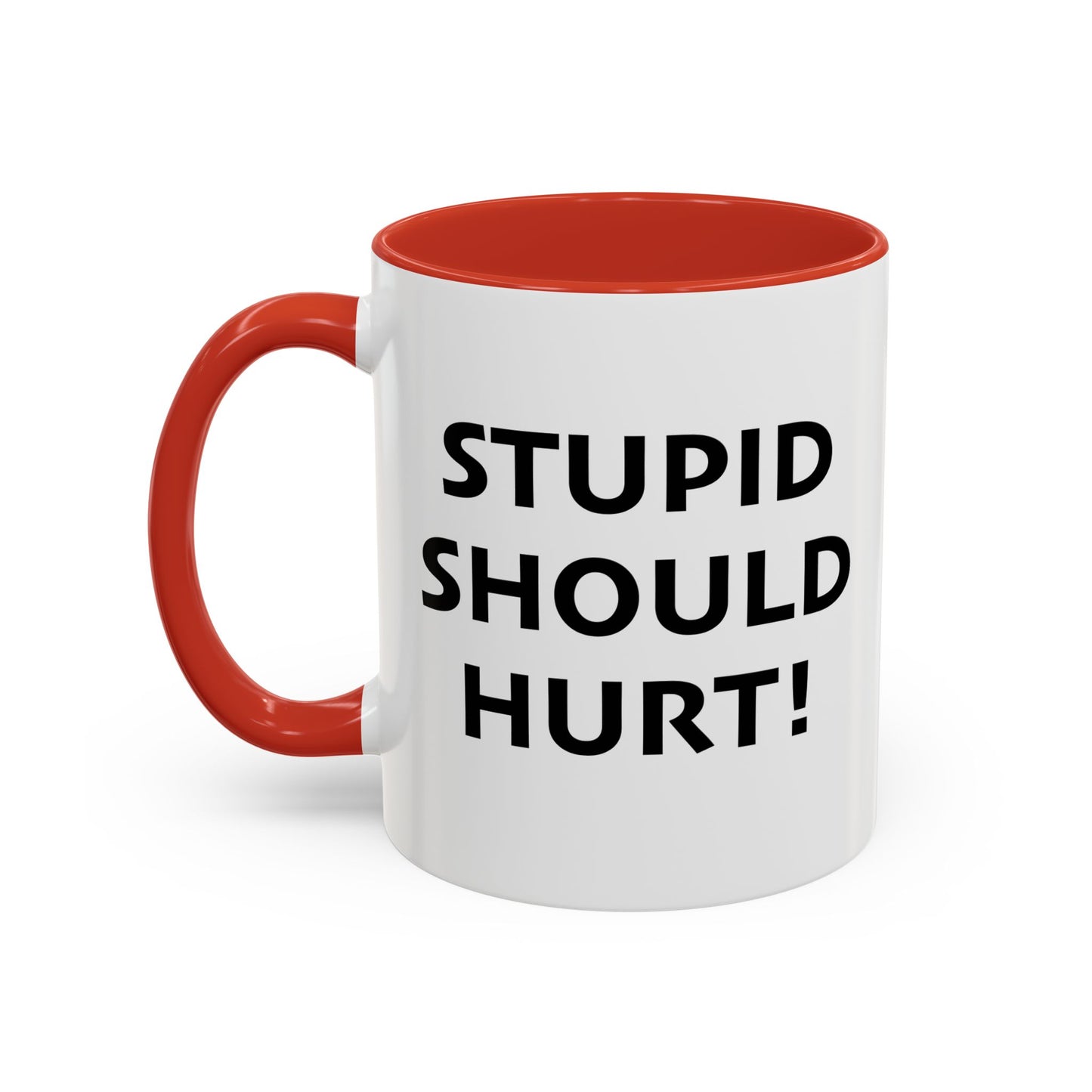 STUPID SHOULD HURT Accent BiColor Funny Sarcastic Mug