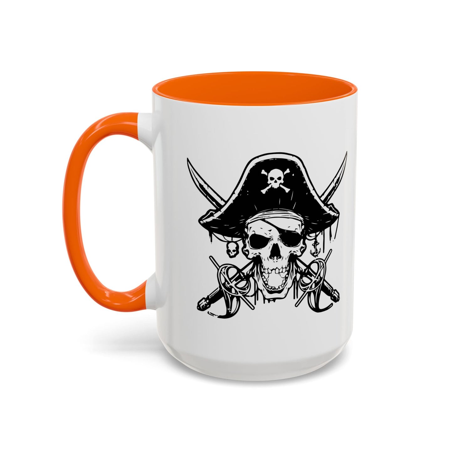 PIRATE SKULL HAT SWORD BONES Accent BiColor Funny Sarcastic Mug