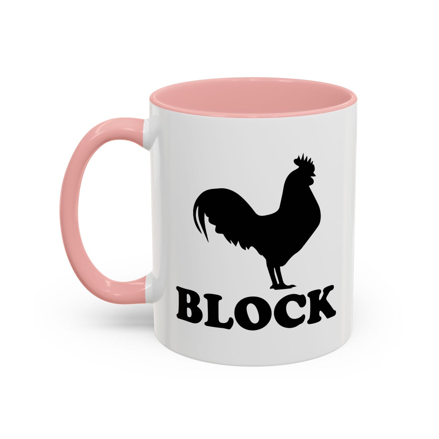 COCK BLOCK Accent BiColor Funny Sarcastic Mug