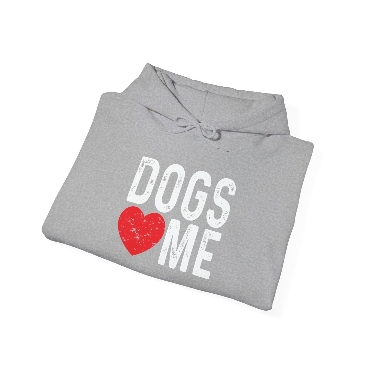 DOGS LOVE ME - Premium Unisex Funny Sarcastic Black Hoodie Sweatshirt