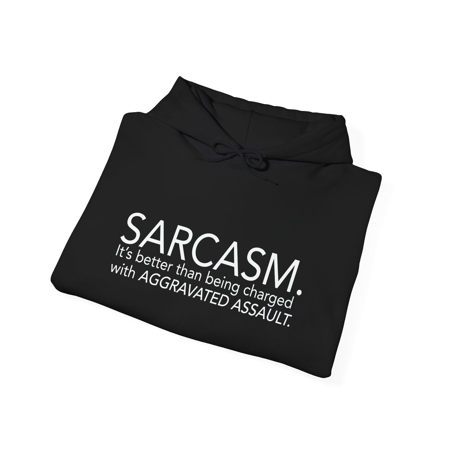 BETTER THAN BEING CHARGED WITH AGGRAVATED ASSAULT. - Premium Unisex Funny Sarcastic Black Hoodie Sweatshirt