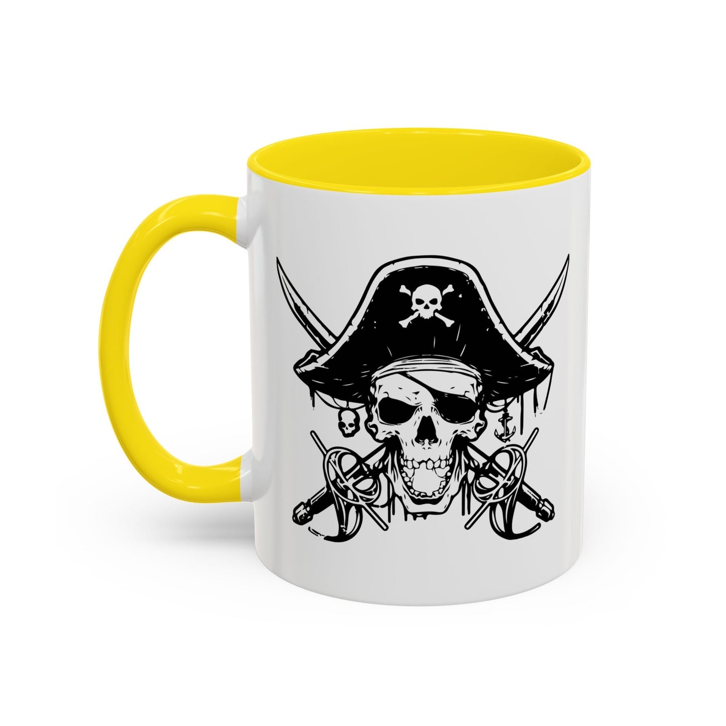 PIRATE SKULL HAT SWORD BONES Accent BiColor Funny Sarcastic Mug