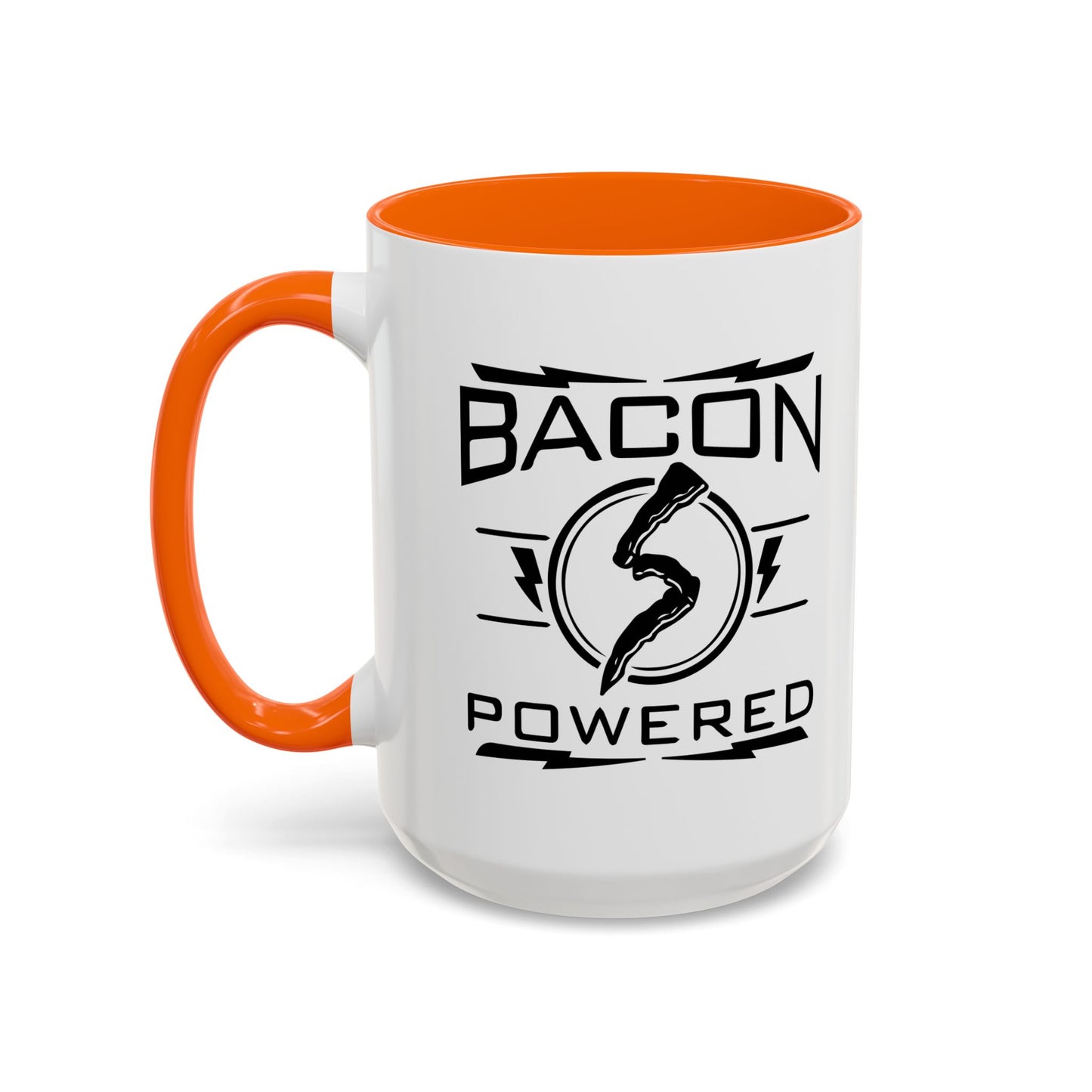 BACON POWERED Accent BiColor Funny Sarcastic Mug