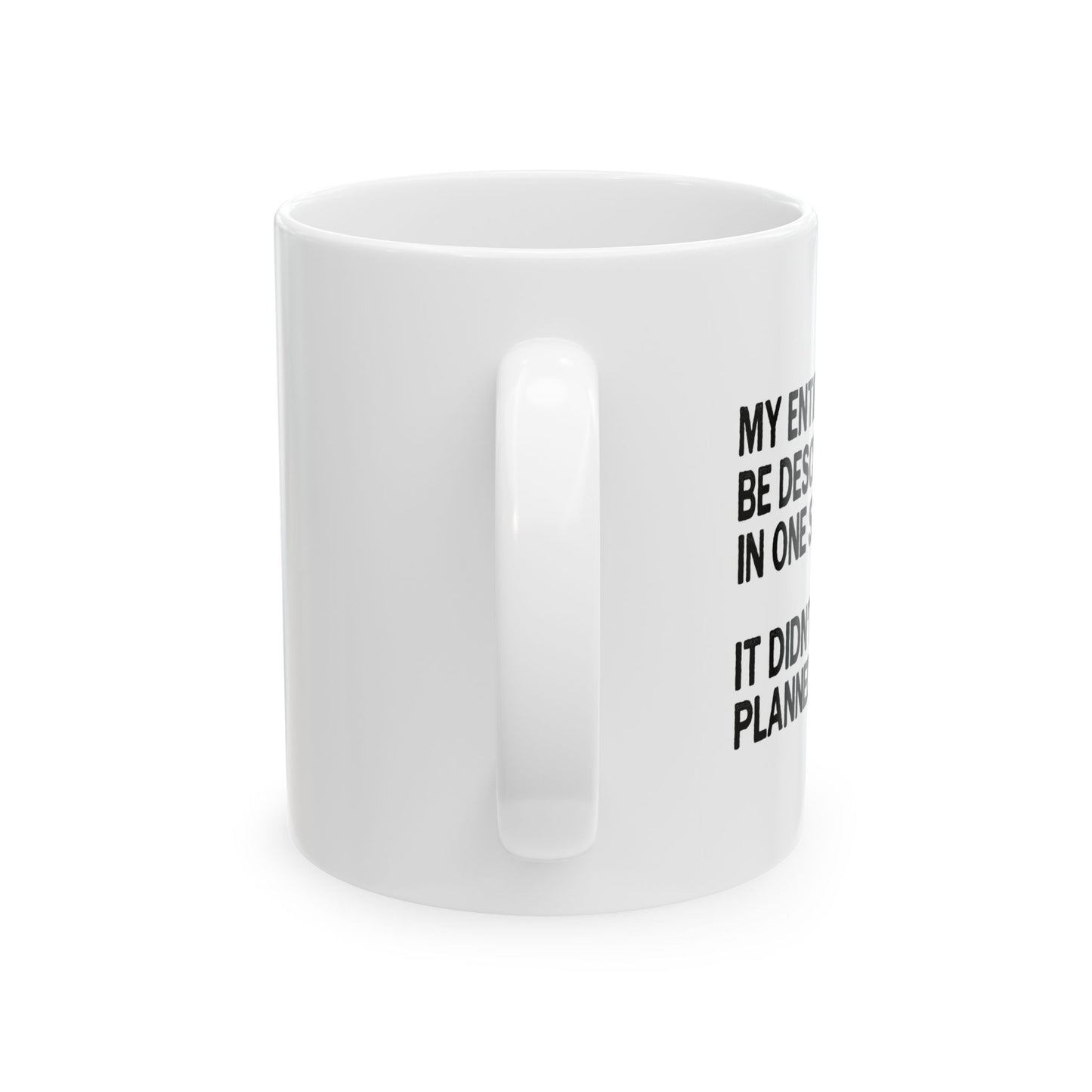 IT DIDN'T GO AS PLANNED. FUNNY SARCASTIC WHITE MUG