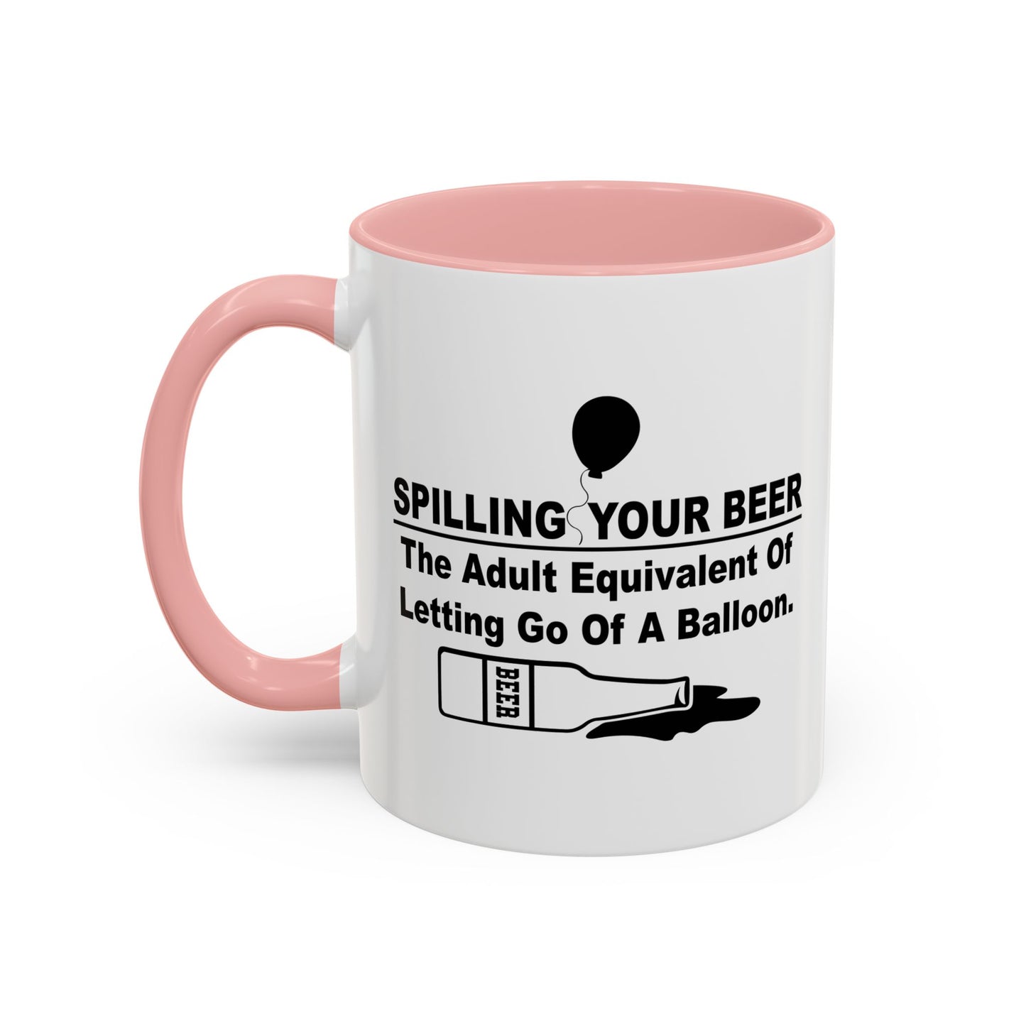 LETTING GO OF A BALLOON Accent BiColor Funny Sarcastic Mug