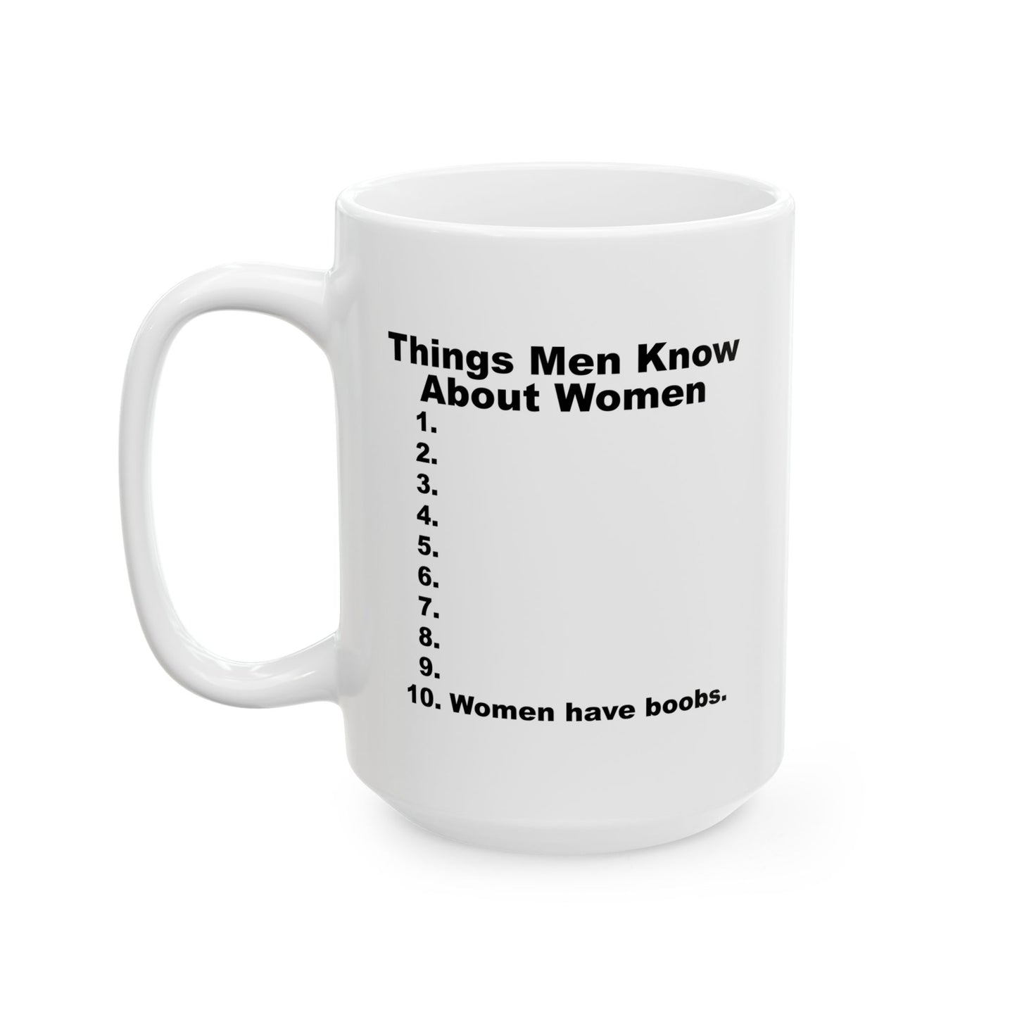 THINGS MEN KNOW ABOUT WOMEN FUNNY SARCASTIC MUG