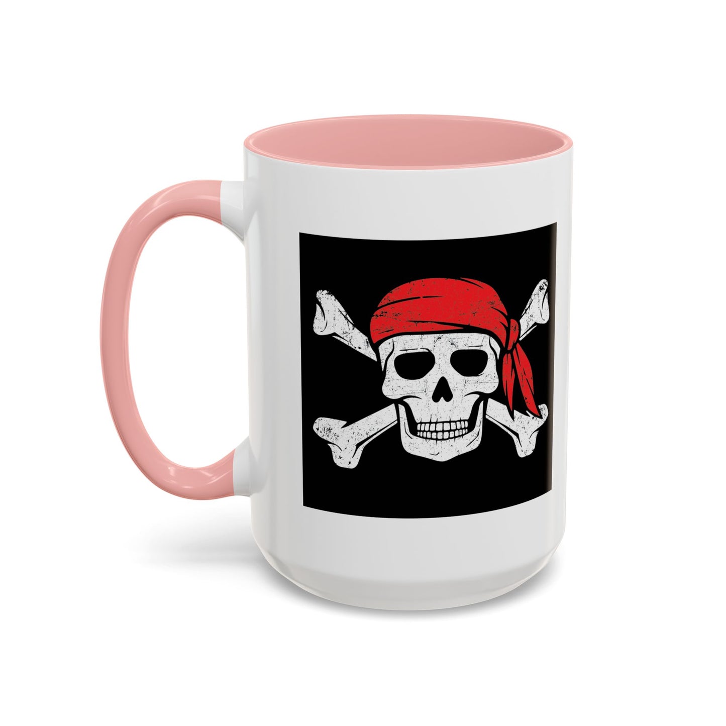 RED BANDANA SKULL Accent BiColor Funny Sarcastic Mug