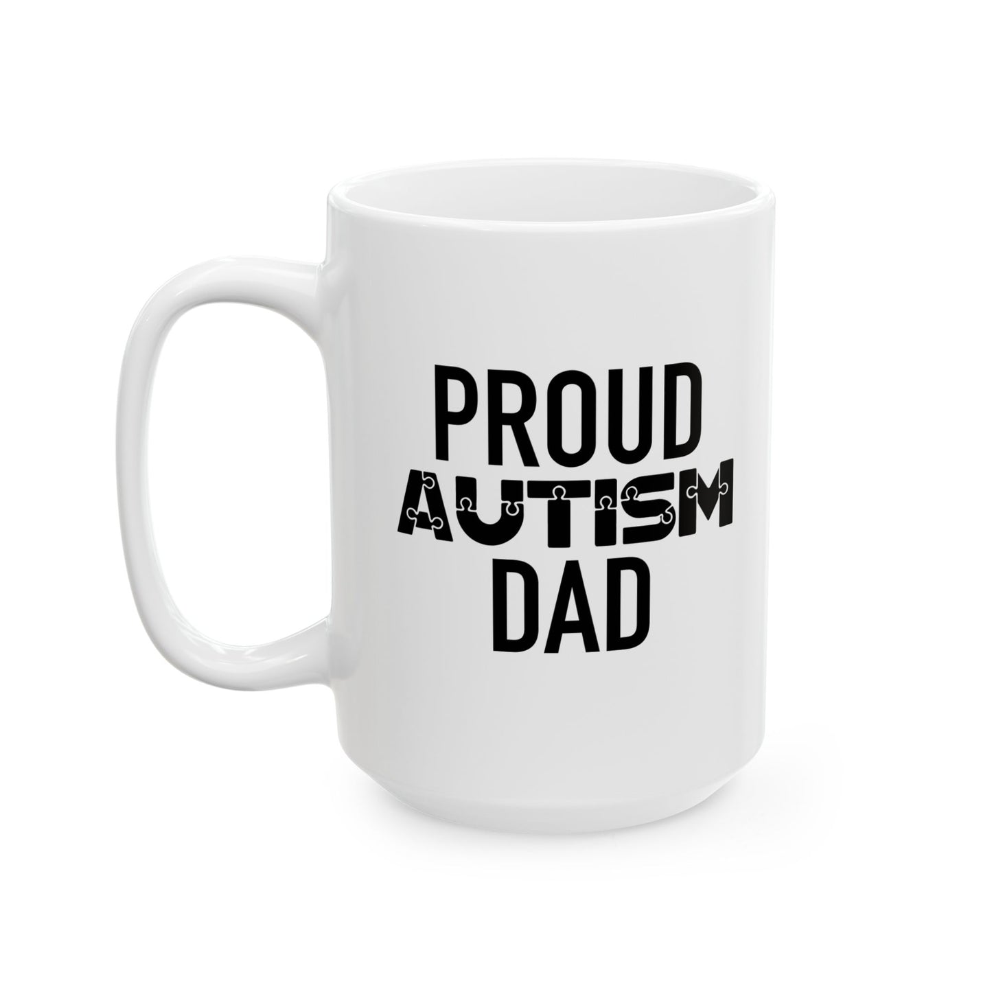 PROUD AUTISM DAD WHITE MUG