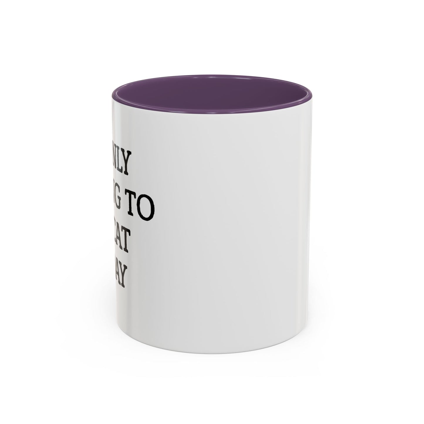 I'M ONLY TALKING TO MY CAT TODAY. Accent BiColor Funny Sarcastic Mug