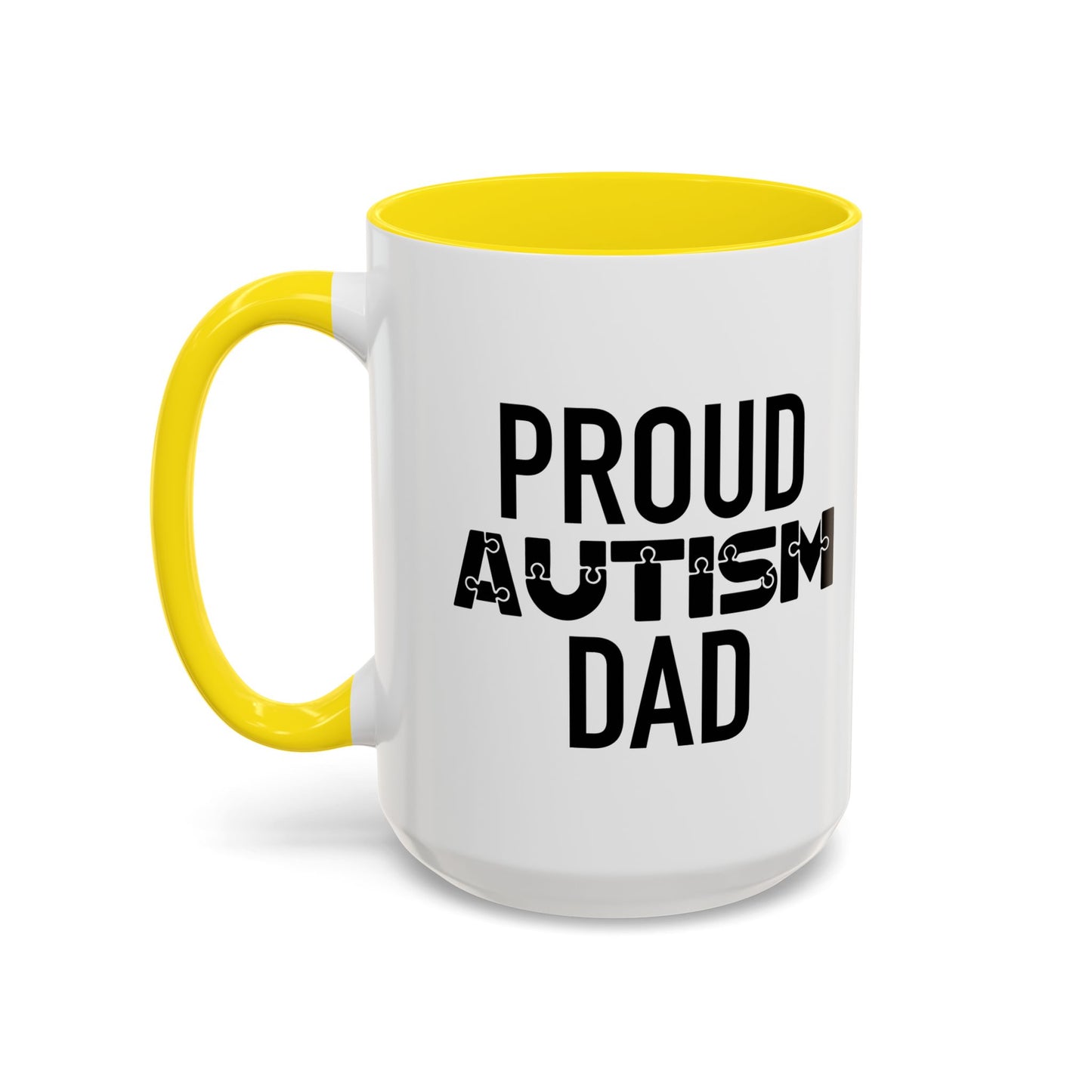 PROUD AUTISM DAD Accent BiColor Mug