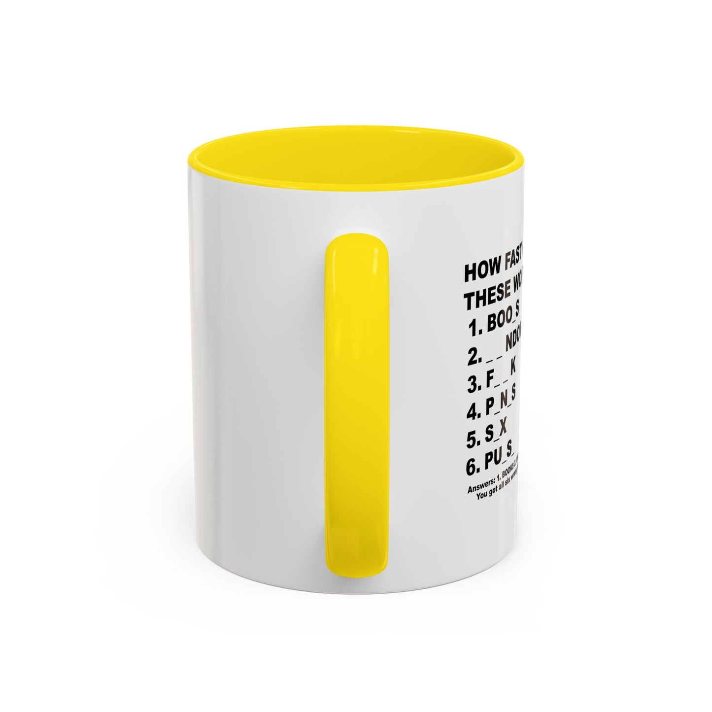 GUESS THESE WORDS Accent BiColor Funny Sarcastic Mug