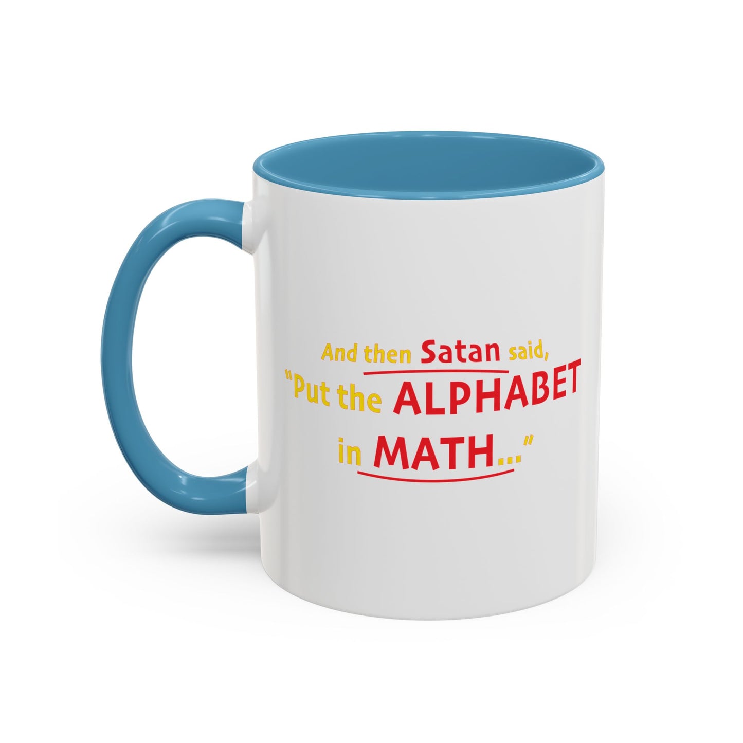 SATAN & MATH Accent BiColor Funny Sarcastic Mug