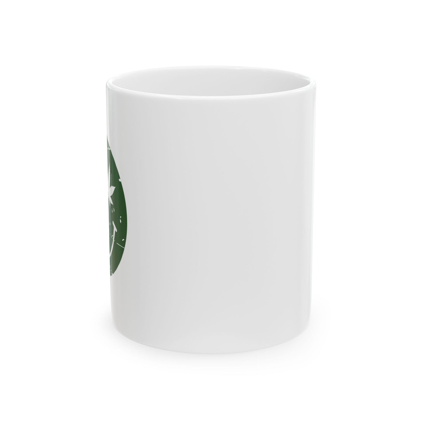 WEED SMILY FACE FUNNY SARCASTIC WHITE MUG