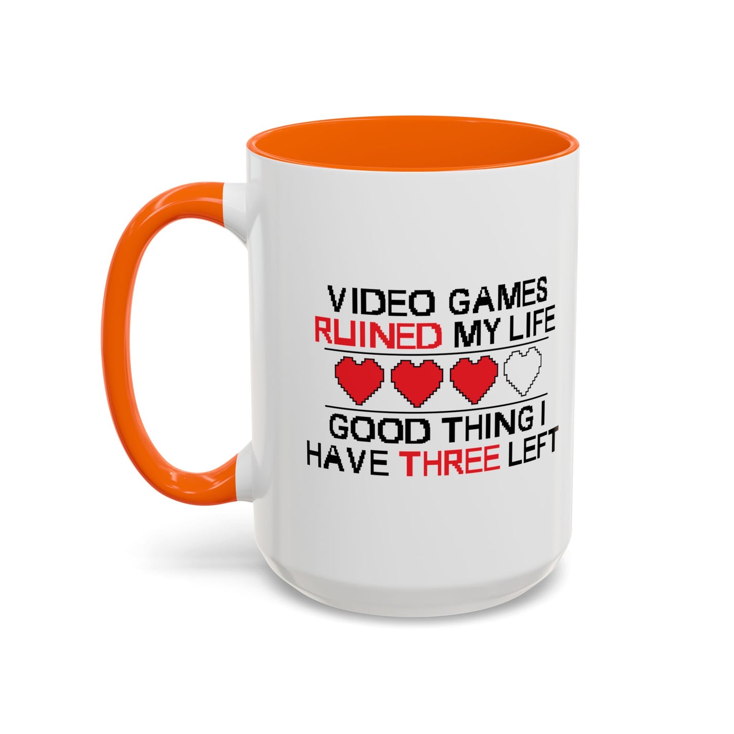 VIDEO GAMES RUINED MY LIFE Accent BiColor Funny Sarcastic Mug