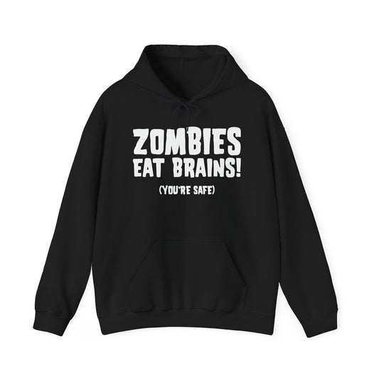 ZOMBIES EATS BRAINS - Premium Unisex Heavy Blend Funny Sarcastic Colored Hoodie Sweatshirt