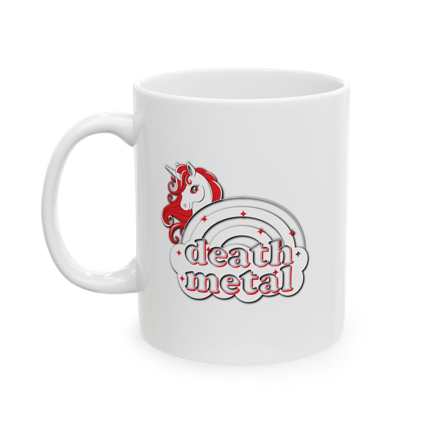 DEATH METAL UNICORN FUNNY SARCASTIC MUGS