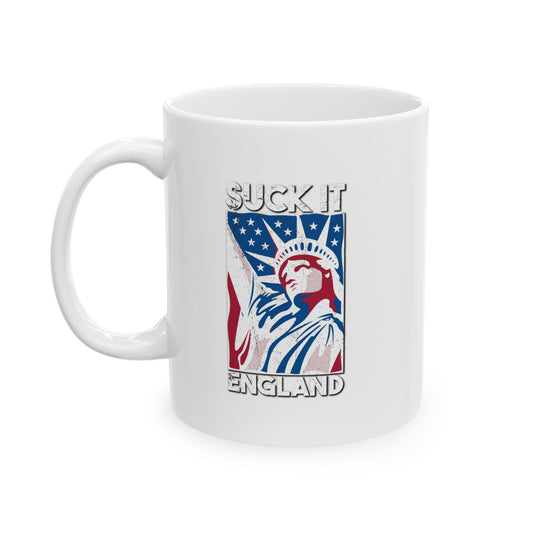 SUCK IT ENGLAND FUNNY SARCASTIC WHITE MUG