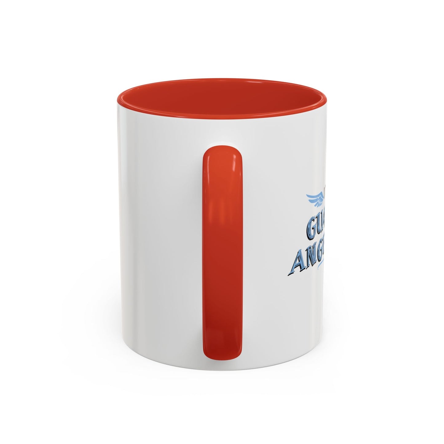 I THINK MY GUARDIAN ANGEL DRINKS Accent BiColor Funny Sarcastic Mug