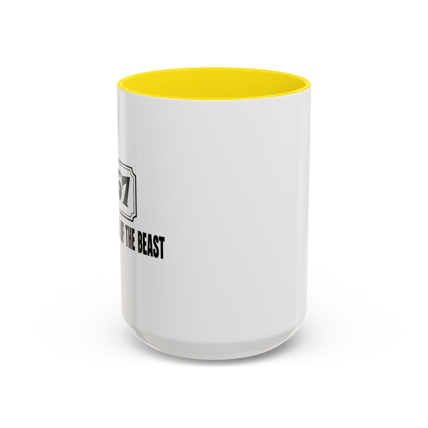 THE NEIGHBOR OF THE BEAST Accent BiColor Funny Sarcastic Mug