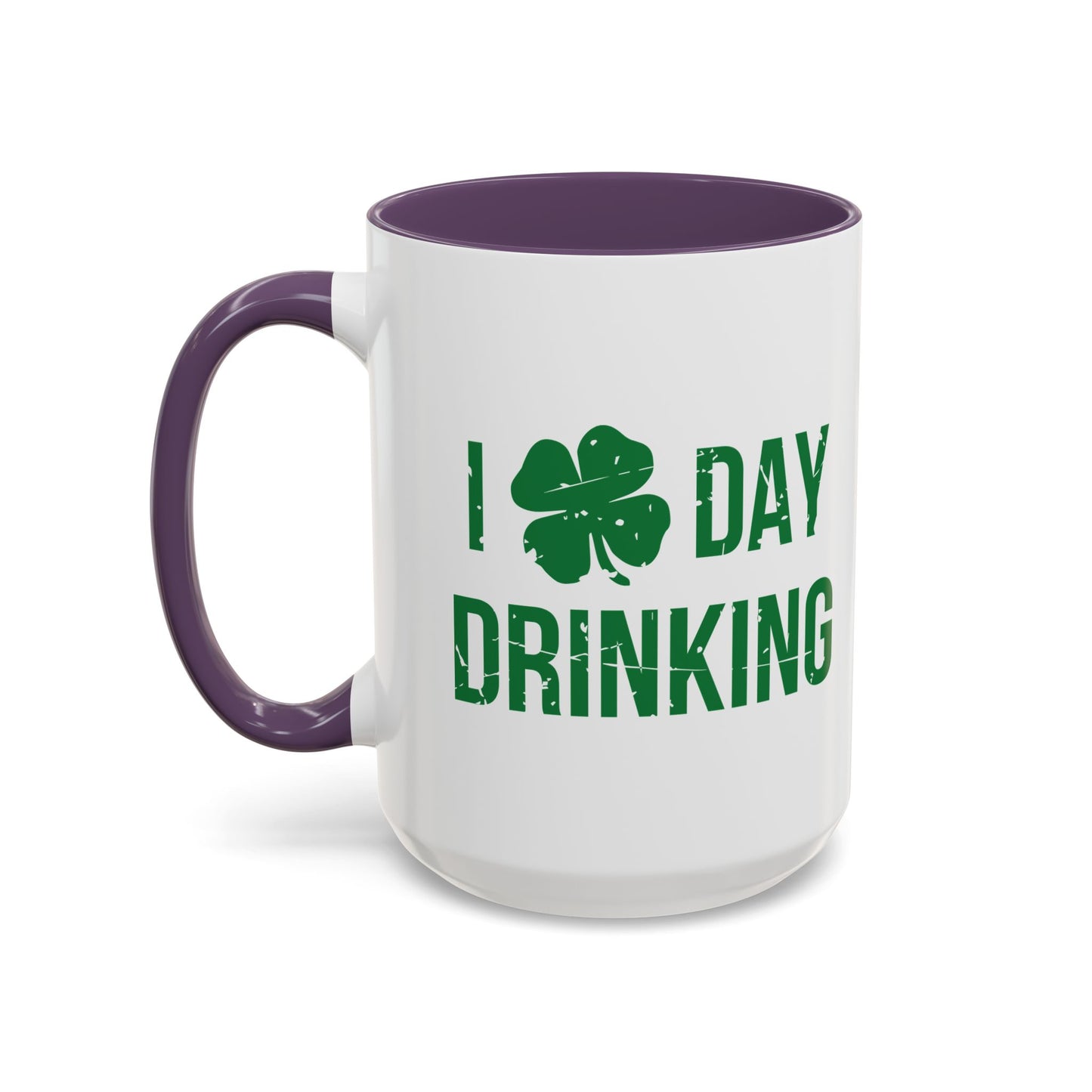 I HEART DAY DRINKING Accent BiColor Funny Sarcastic Mug