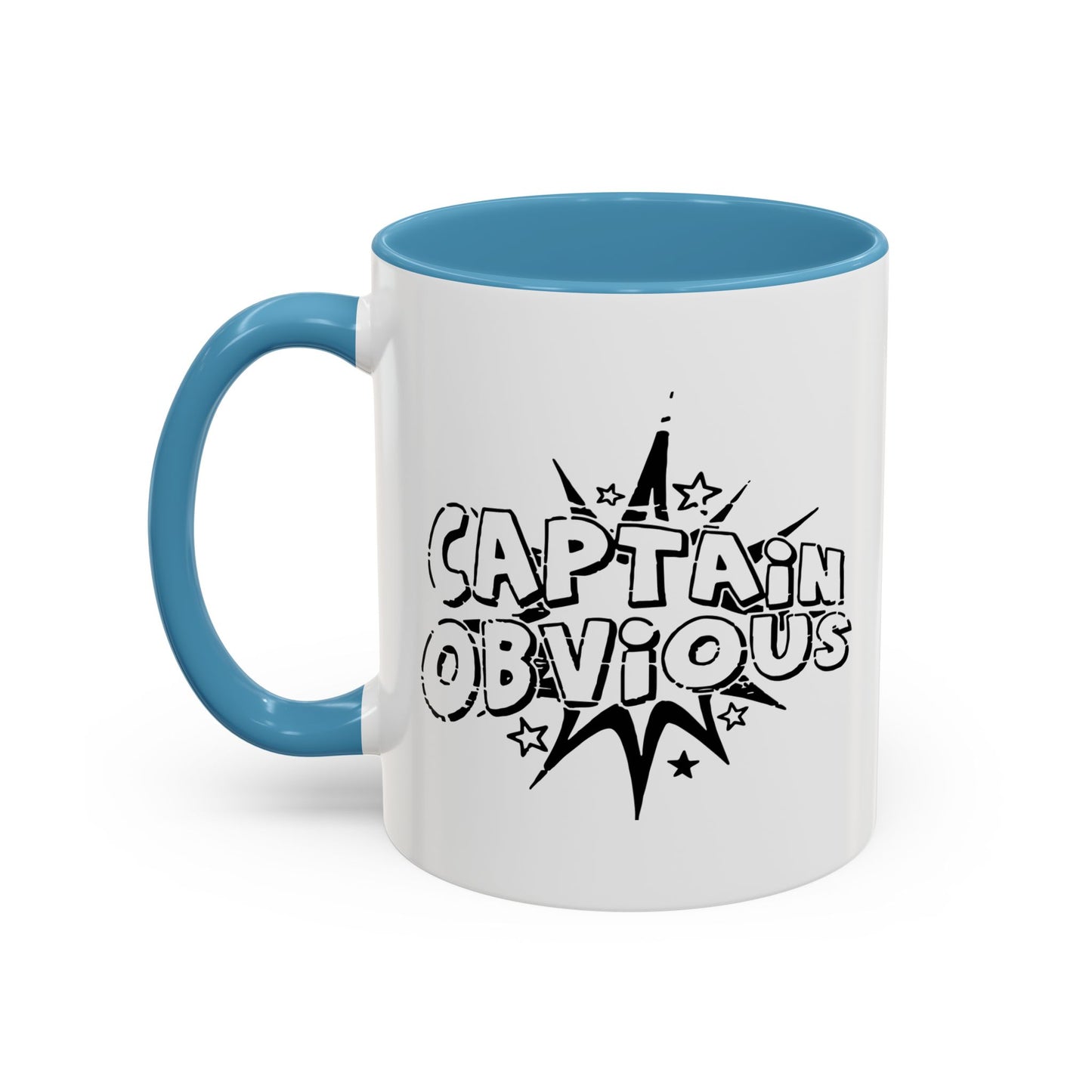 CAPTAIN OBVIOUS Accent BiColor Funny Sarcastic Mug