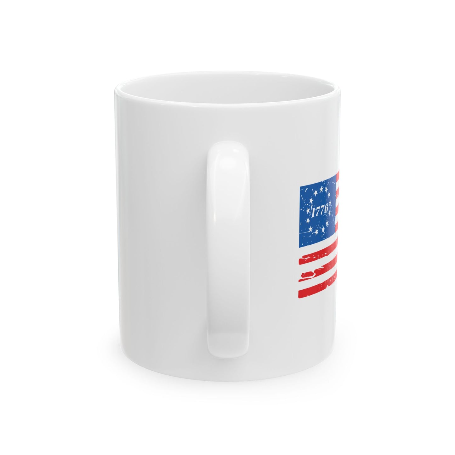 BETSY FLAG 1776 PATRIOTIC WHITE MUG