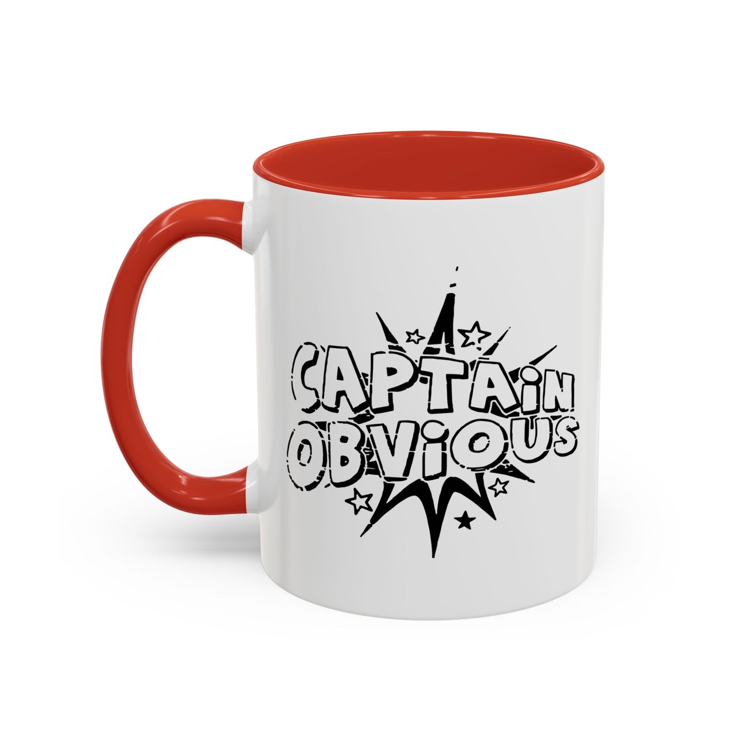 CAPTAIN OBVIOUS Accent BiColor Funny Sarcastic Mug