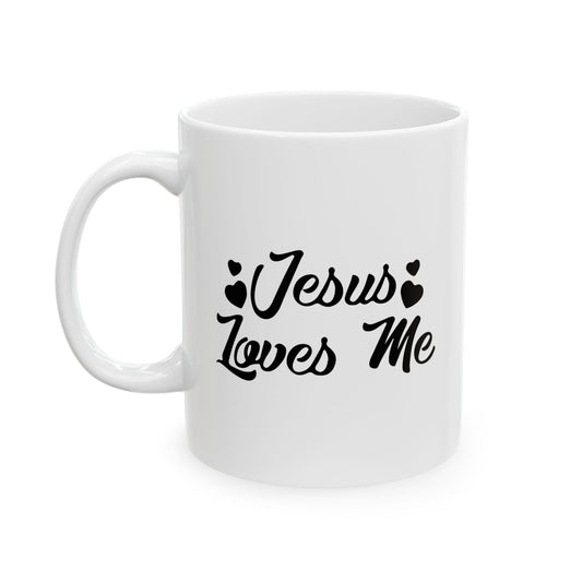 JESUS LOVES ME WHITE MUG