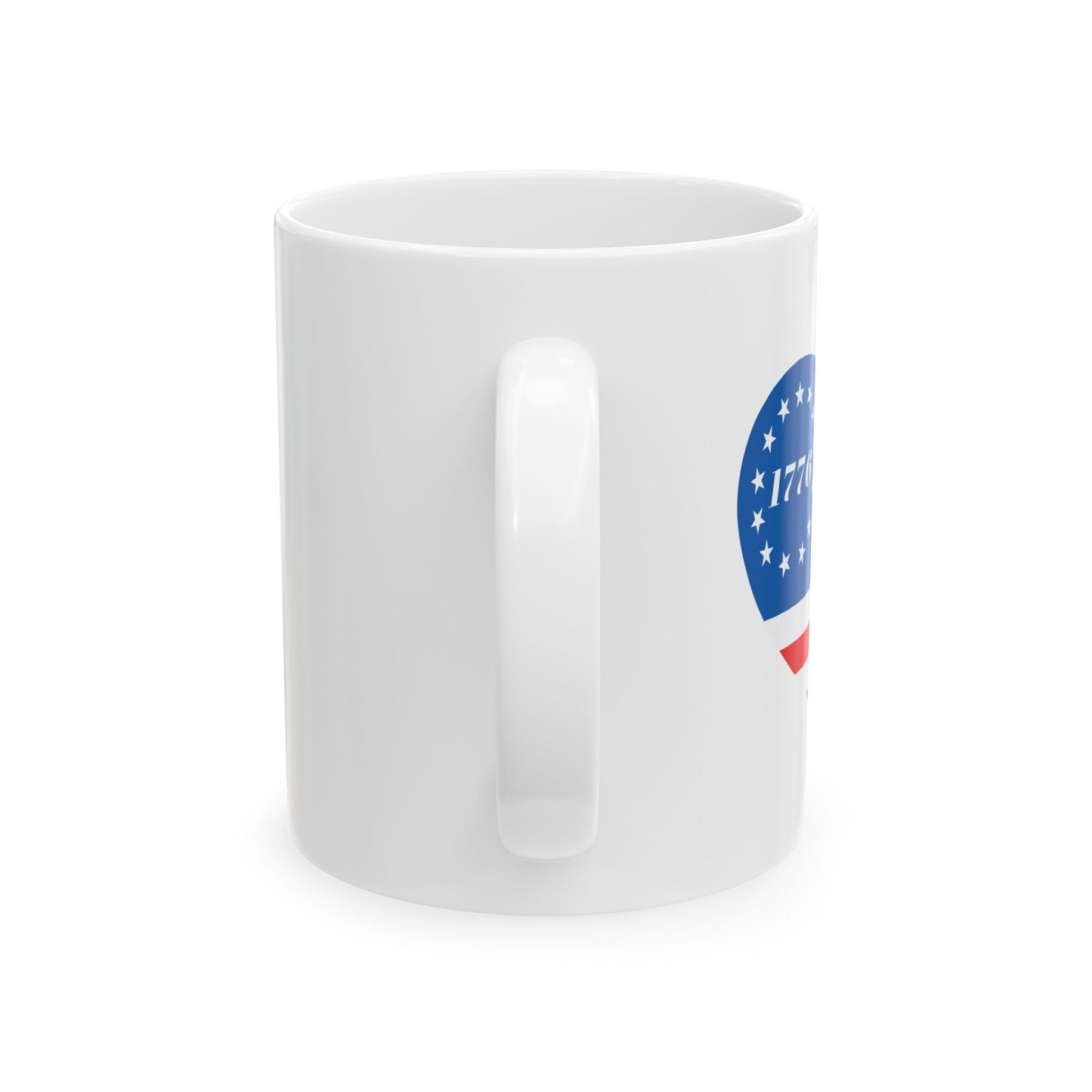 BETSY HEART FLAG 1776 PATRIOTIC WHITE MUG