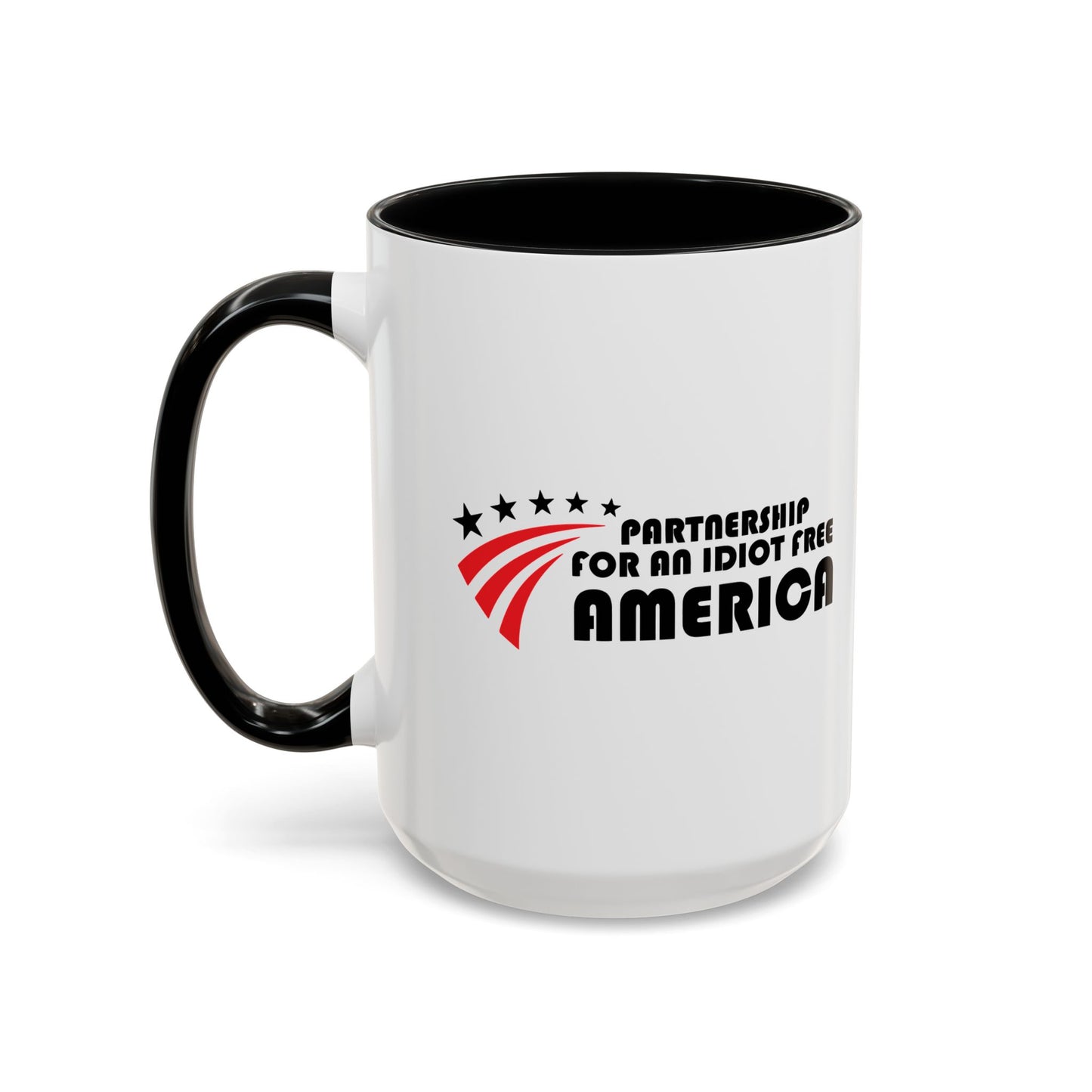 IDIOT FREE AMERICA Accent BiColor Funny Sarcastic Mug