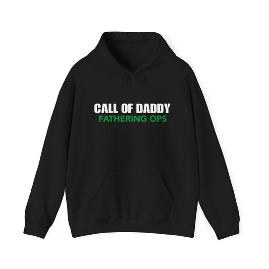 CALL OF DADDY FATHER OPS - Premium Unisex Funny Sarcastic Black Hoodie Sweatshirt