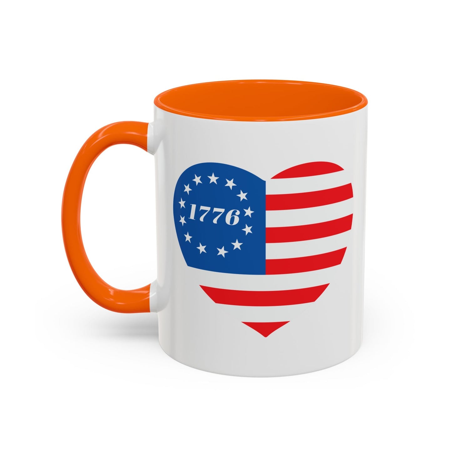 BETSY HEART FLAG 1776 Accent BiColor Funny Sarcastic Mug