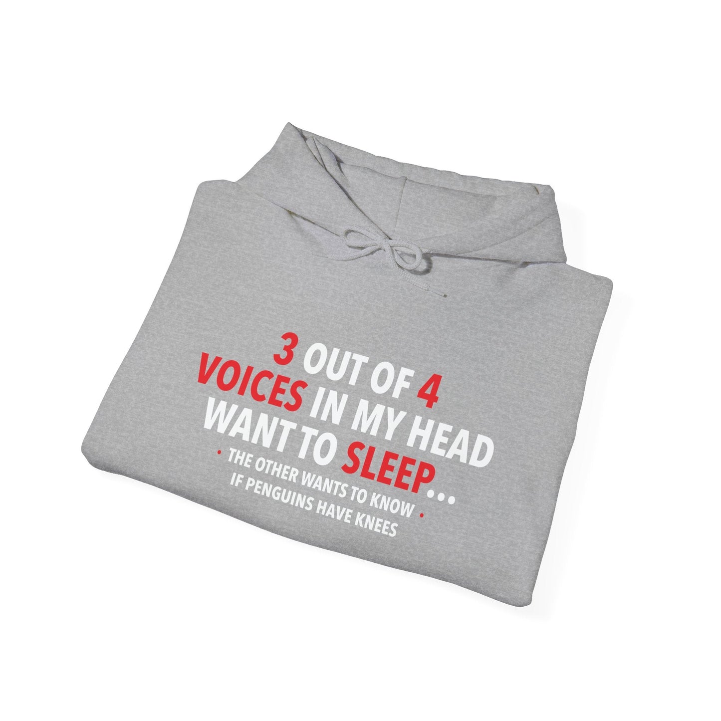 3 OUT OF 4 VOICES - Premium Unisex Funny Sarcastic Black Hoodie Sweatshirt