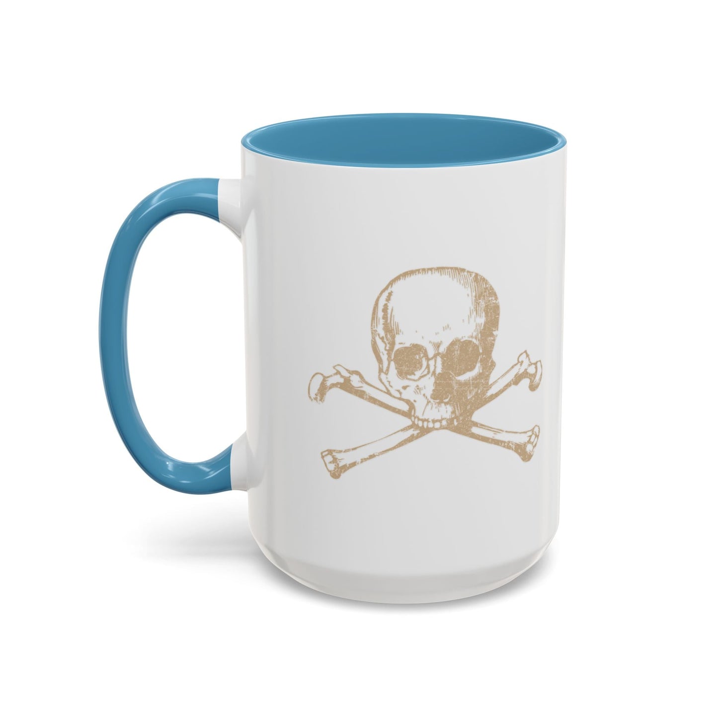 HUMAN SKULL CROSS BONES Accent BiColor Funny Sarcastic Mug