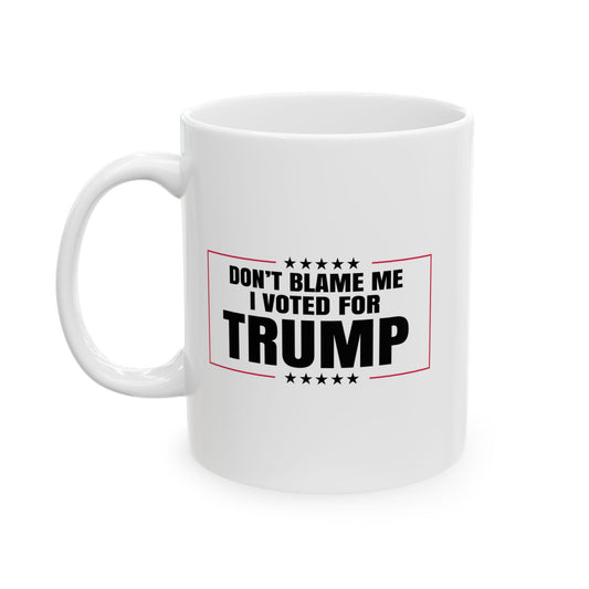 I VOTED FOR TRUMP FUNNY SARCASTIC WHITE MUG