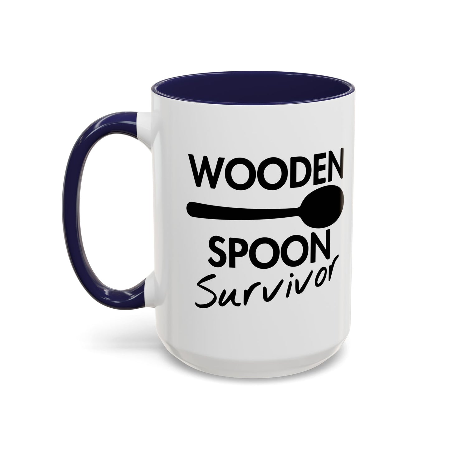 WOODEN SPOON SURVIVOR Accent BiColor Funny Sarcastic Mug