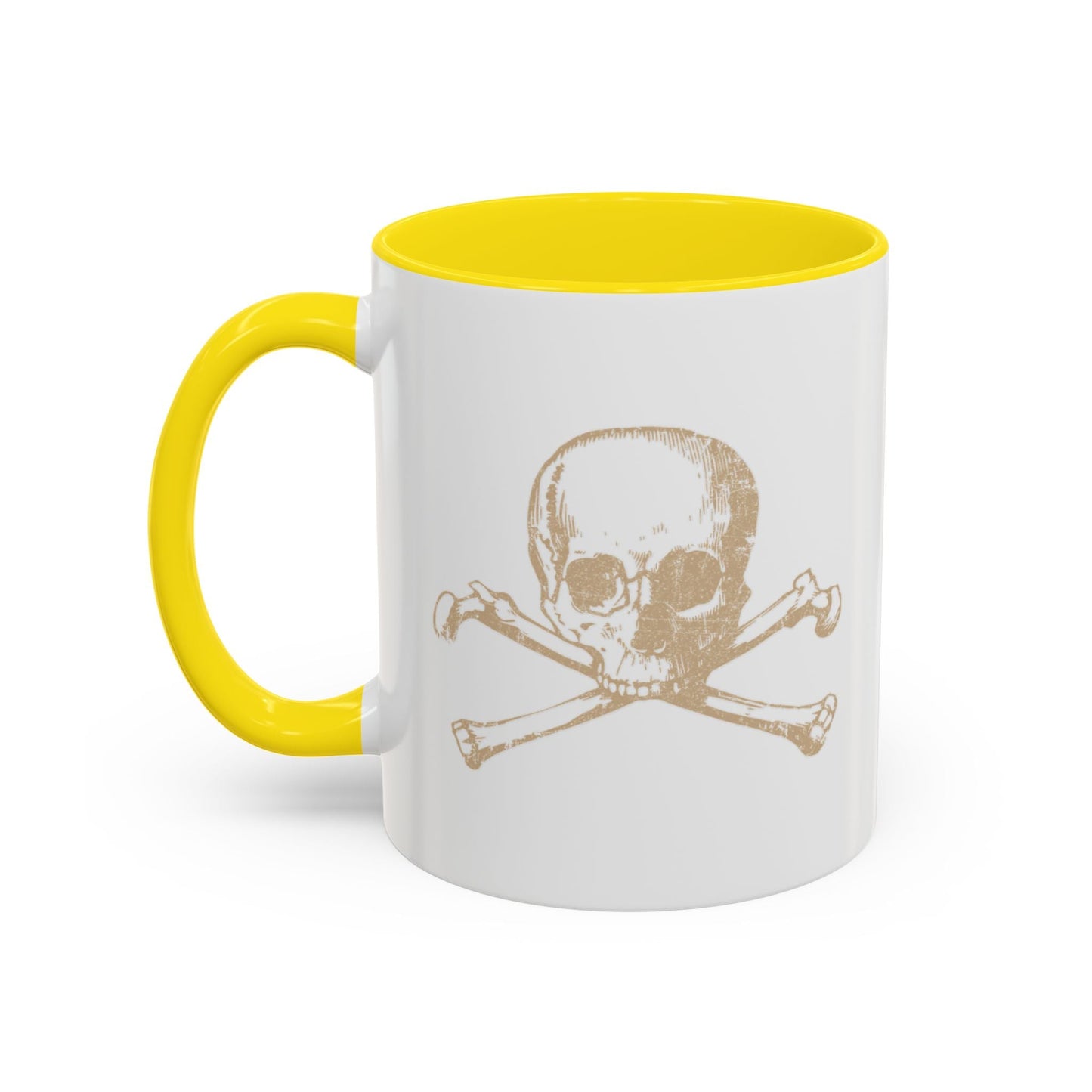 HUMAN SKULL CROSS BONES Accent BiColor Funny Sarcastic Mug