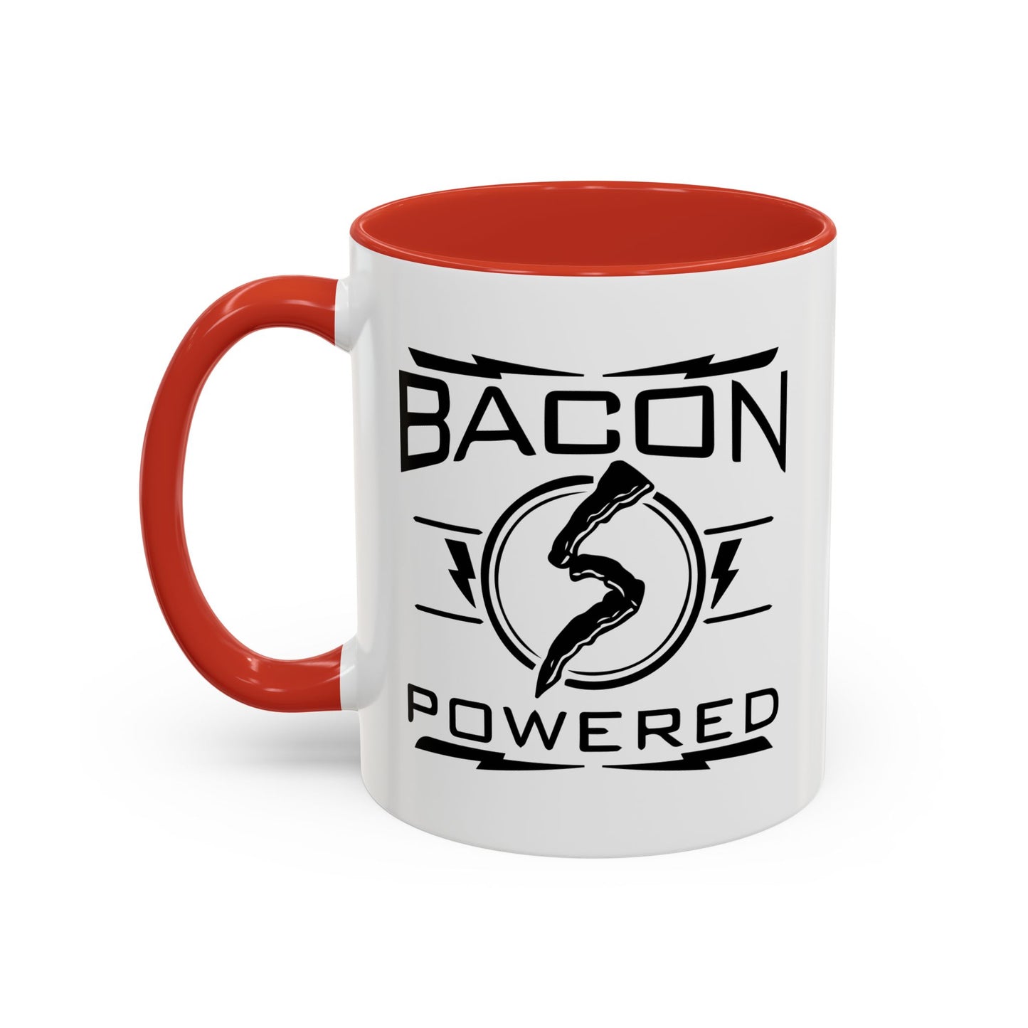 BACON POWERED Accent BiColor Funny Sarcastic Mug