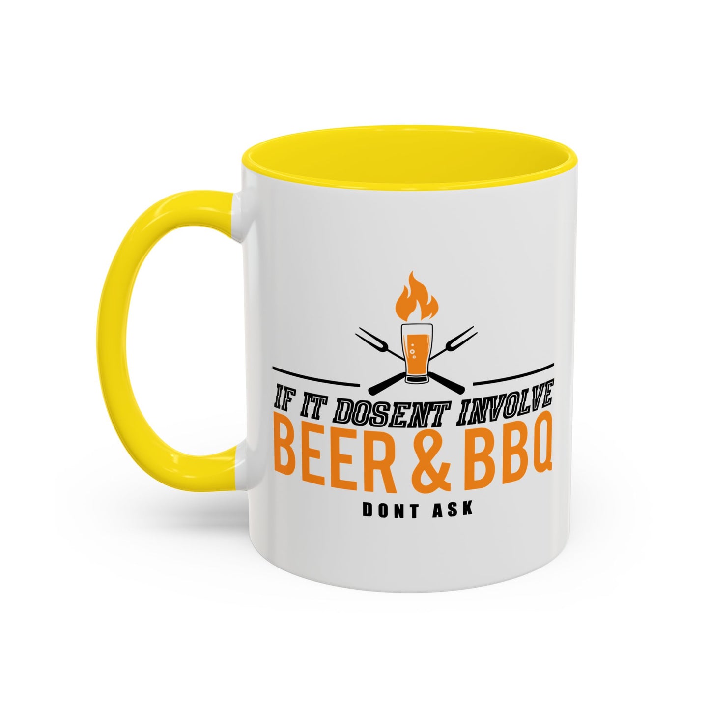 IF IT DOESN'T INVOLVE BEER & BBQ Accent BiColor Funny Sarcastic Mug